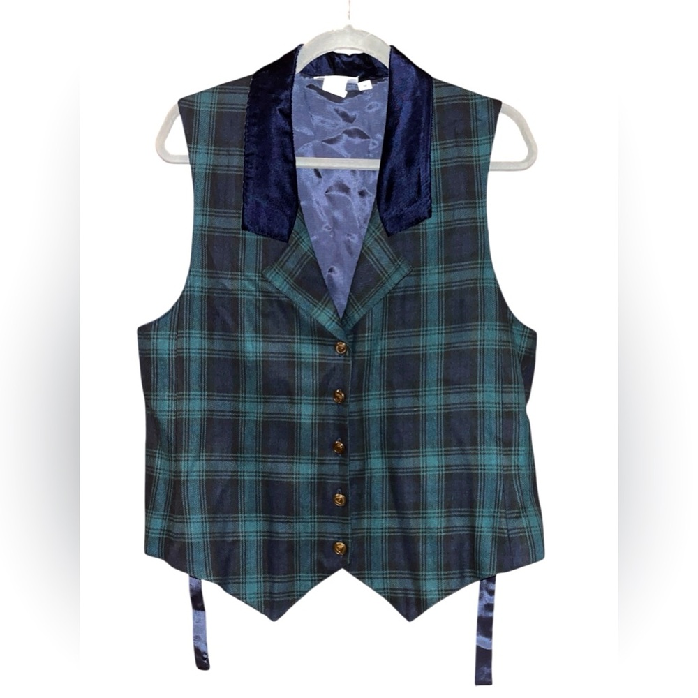 Northern Isles - tartan & velvet vest med